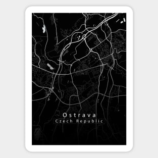 Ostrava Czech Republic City Map dark Sticker